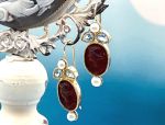 TAGLIAMONTE (2090E) 925SS/YGP Venetian Earrings*Bl.Topaz,Pearl*Reg.$280