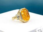 TAGLIAMONTE Designs (SH551-Amber) 925SS /YGP Ring *Busy Bee*Size 7*Reg.$265