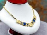 TAGLIAMONTE Designs (2351N) 925SS/YGP Lapis Cameo Necklace *Psyche,Amore*Reg.$425