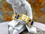 TAGLIAMONTE Designs (2356B) 925/YGP Lapis Lazuli Cameo Bracelet*Psyche, Amore*Reg.$400