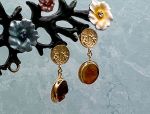 TAGLIAMONTE Designs (1651) 925SS/YGP Venetian Cameo Earrings *Athena*Reg.$160
