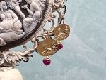 TAGLIAMONTE Designs (SH498) 18K Cameo Earrings w/ Rubies*Aphrodite/Cupid*Reg.$1690