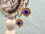 TAGLIAMONTE (SH555 )18K Venetian Intaglio Earrings *Sapphires, Rubies*Cupid*Reg.$1500