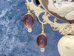 TAGLIAMONTE Designs (2013E,2015E) 925SS/YGP Venetian Intaglio Earrings*Reg.$180