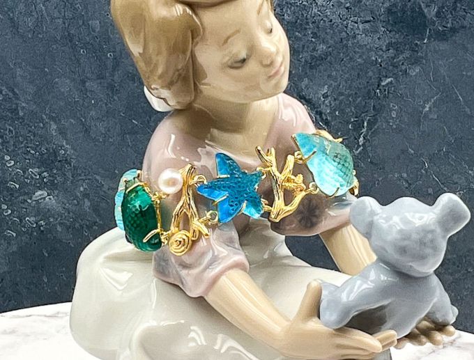 TAGLIAMONTE Designs (SH814-Multi) 925SS / YGP Venetian Cameo Bracelet *Sea Life Collection*Reg.$550