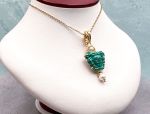 TAGLIAMONTE Designs (2164P) 925SS/YGP Malachite Cameo Pendant *Medusa*Reg.$250