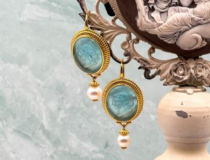 TAGLIAMONTE Designs (2175E) 925SS/YGP Venetian Earrings *Ceres*Reg.$260