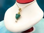 TAGLIAMONTE Designs (2165P) 925SS/YGP Malachite Cameo Pendant *Medusa*Reg.$250