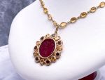 TAGLIAMONTE Designs (LDM7502) 14K Venetian Cameo Necklace*Garnets, Citrines*Cupid*Choice of Gem Chain*Reg.$3500