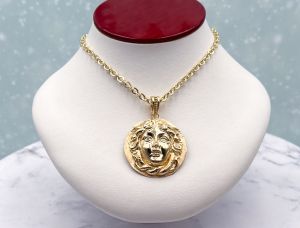 TAGLIAMONTE Designs (SH572) 925SS/YGP Cameo Necklace*Rondanini Medusa*Reg.$525