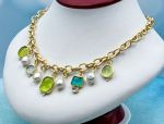 TAGLIAMONTE Designs (1996N) 925SS/YGP Venetian Cameo Charm Necklace *Pearls*Reg.$350