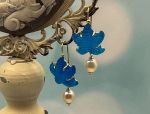 TAGLIAMONTE Designs (2076E) 925SS/YGP Venetian Cameo Earrings*Sea Life*Reg.$185