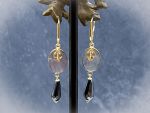 TAGLIAMONTE Designs (2203E) 925SS/YGP Onyx Cameo Earrings *Bee*Reg.$185