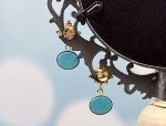 TAGLIAMONTE Designs (2206E) 925SS/YGP Magnesite Cameo Earrings*Reg.$120