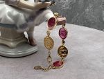 TAGLIAMONTE Designs (Q21118-Pink) 925SS/YGP Venetian Cameo Bracelet *Reg.$350
