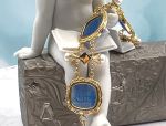 TAGLIAMONTE Design(1932) 925 SS/ YGP Venetian Cameo Bracelet *Pearls, Rubies*Reg.$475