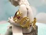 TAGLIAMONTE Design(1991B) 925 SS/YGP Venetian Cameo Bracelet *Rubies*Ceres*Reg.$500