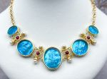 TAGLIAMONTE Designs (LD4006N) 14K Venetian Cameo Necklace*Rubies,Pearls*Angelic*38Gms*Reg.$4200
