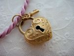 Arts Elegance (1115) 14K Yellow Gold Heart Pendant with Key *Reg. $900