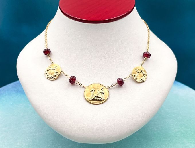 TAGLIAMONTE's Deals & Steals (SH018) 18K Cameo Necklace*Aphrodite,Cupid *Reg.$3000