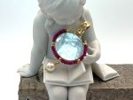 TAGLIAMONTE Designs (HQ057) 18K Cameo Pendant w/ Red Spinel *Sphynx*Reg.$1400