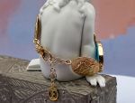 TAGLIAMONTE Design(2144B) 925SS/YGP Magnesite Cameo Bracelet*Reg.$500