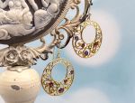 LD4014E ~ 925SS/YGP Multi-Gem Filigree Earrings*Reg.$250