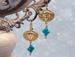 TAGLIAMONTE Designs (SH613-2) 925SS/YGP Cameo Earrings *Medusa*Reg.$150