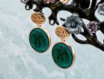 TAGLIAMONTE Designs (1866,1867) 925SS/YGP Venetian Cameo Earrings *Medusa*Reg.$360