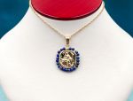 TAGLIAMONTE Designs (2166P) 925SS/YGP Cameo Pendant*Lapis*Pandora*Reg.$180