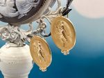 TAGLIAMONTE Designs (SH194) 14K Cameo Earrings w/ Diamonds*Terpsichore*Reg.$1600