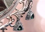 SAMUEL B *BJC* (59559E.EMT) 925SS/18K Emerald Topaz Earrings *Reg.$250*