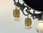 TAGLIAMONTE Designs (2071E) 925SS/YGP Intaglio Earrings*Pearls*Reg.$325