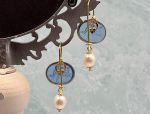 TAGLIAMONTE Designs (2020E) 925SS/YGP Venetian Intaglio Earrings*Diana/Actaeon*Reg.$180