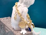 TAGLIAMONTE Designs (SH518B-Multi) 925SS/YGP Venetian Intaglio Charm Bracelet *Pegasus*Reg.$350