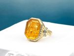 TAGLIAMONTE Designs (SH551-Amber) 925SS /YGP Ring *Busy Bee*Size 7*Reg.$265