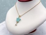 TAGLIAMONTE Designs (SH548-Aqua) 925SS/YGP Venetian Cameo Necklace *Sea Life Collection*Reg.$180