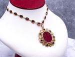 TAGLIAMONTE Designs (LDM7502) 14K Venetian Cameo Necklace*Garnets, Citrines*Cupid*Choice of Gem Chain*Reg.$3500