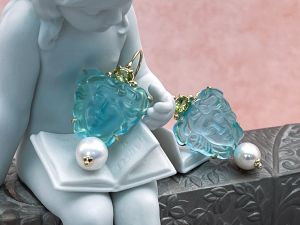 TAGLIAMONTE Designs (Q21109) 925SS/YGP Venetian Cameo Earrings *Medusa*Reg.$280