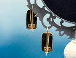 TAGLIAMONTE (2094E) 925SS/YGP Venetian Micro Mosaic Earrings*Miosotis*Reg.$240