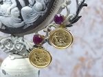 TAGLIAMONTE Designs (SH887E-Ruby) 14K Cameo Earrings w/ Rubies*Hercules*Reg.$650