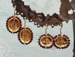 TAGLIAMONTE Designs (2061E,2062E) 925SS/YGP Cameo Earrings*Garnet*Choice*Reg.$230