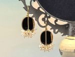 TAGLIAMONTE Designs (2047E) 925SS/YGP Intaglio Earrings*Pearls*Reg.$325