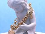 TAGLIAMONTE Designs (SH447B) 925SS/YGP Double Cameo Charm Bracelet *Hearts* Reg.$475