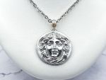 TAGLIAMONTE Designs (PN2672N) 925SS/Rhod. Cameo Necklace*Rondanini Medusa*Reg.$400