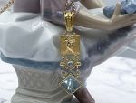 TAGLIAMONTE Designs (2357B) 925/YGP Venetian Cameo Bracelet*Aquamarine*Psyche, Amore*Reg.$400