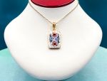 TAGLIAMONTE Designs (2158P) 925SS/YGP Micromosaic Pendant*Miosotis*Reg.$250