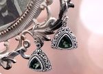 SAMUEL B *BJC* (59559E.EMT) 925SS/18K Emerald Topaz Earrings *Reg.$250*