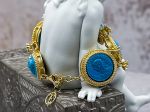 TAGLIAMONTE Designs (SH843B) 925SS/YGP Magnesite Cameo Bracelet *Mythology*Reg.$850