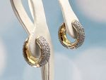 OTC International (TAG-LD4010E) 14K Pavé Diamond Reversible Hoop Earrings*Reg.$2200